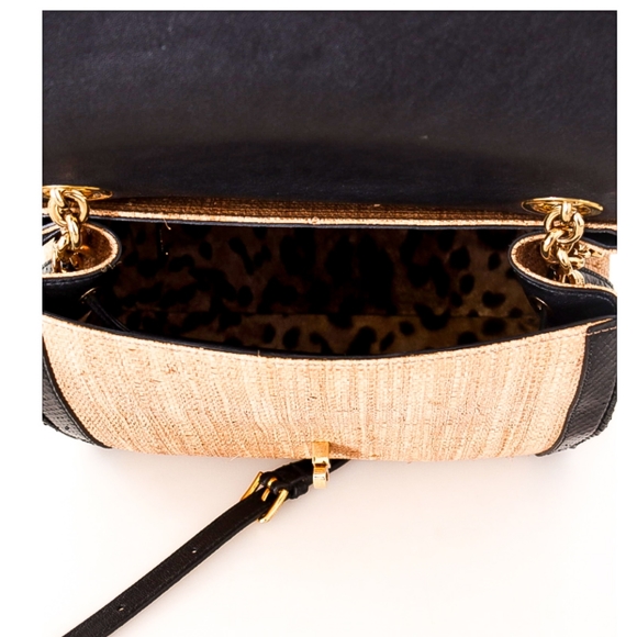 DOLCE & GABBANA Exotic Python Beige Raffia Designer Satchel Shoulder Han… - Picture 7 of 9